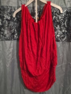 Max Edition Red Draped Tank Top
